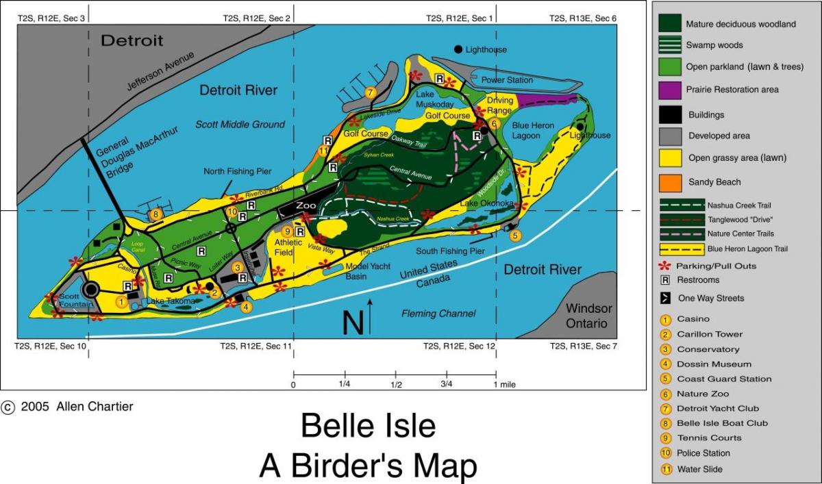 지도 Belle Isle 디트로이트