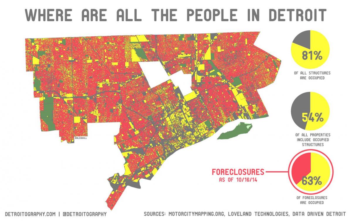 디트로이트의 인구는 지도