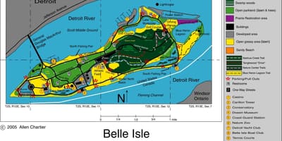 지도 Belle Isle 디트로이트